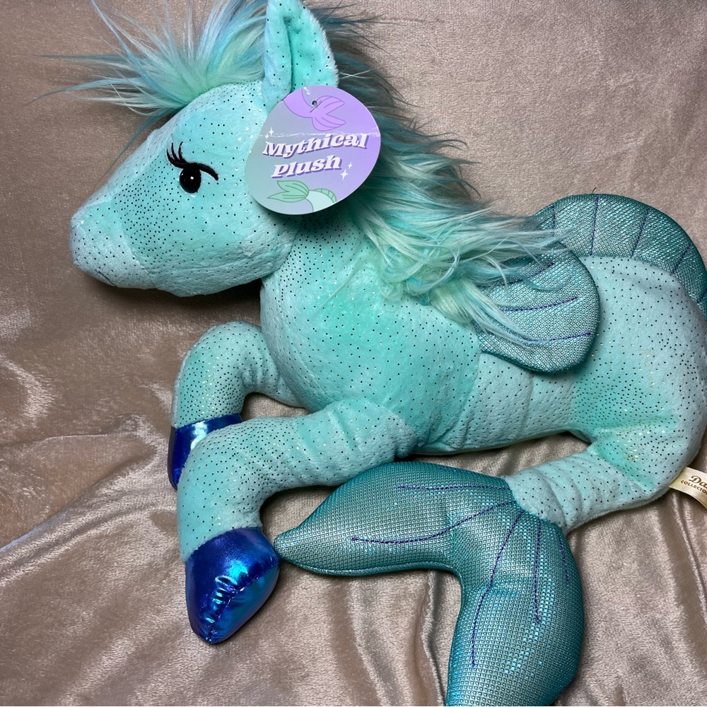 DanDee Mythical Plush Sea Horse Mermaid RARE Stuffed Animal 14”